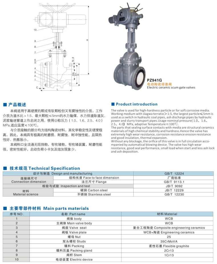 PZ941G电动陶瓷排渣阀(图1)