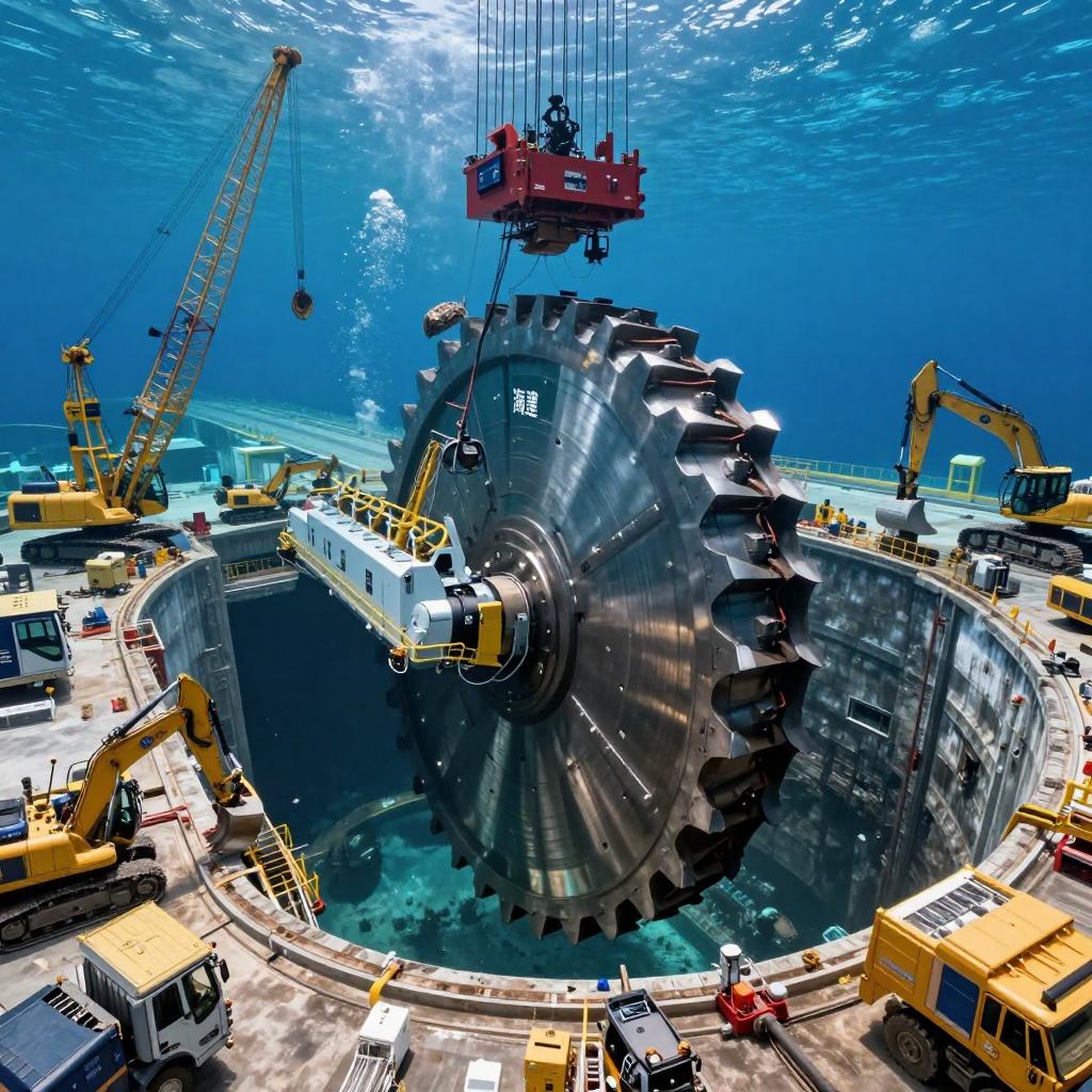 世界最长海底公路隧道盾构机刀盘成功下井-北斗天枢精创有限公司(图1) 世界最长海底公路隧道盾构机刀盘成功下井-北斗天枢精创有限公司(图1)
