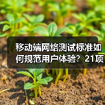 移动端网络测试标准如何规范用户体验？21项新规即将实施