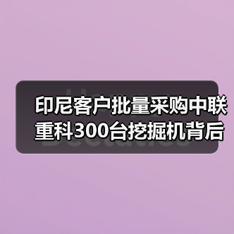 印尼客户批量采购中联重科300台挖掘机背后的三大优势(图3) 印尼客户批量采购中联重科300台挖掘机背后的三大优势(图3)